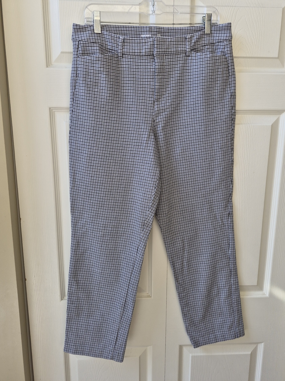 Old Navy Blue and White Check Straight-Leg Pants